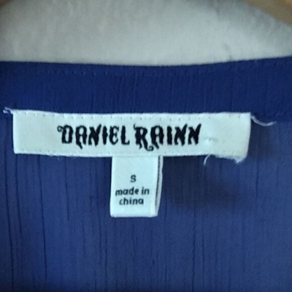 Daniel Rainn Blue Transparent Boho Blouse - S - Picture 2 of 8
